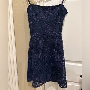 Navy Lace Mini Dress